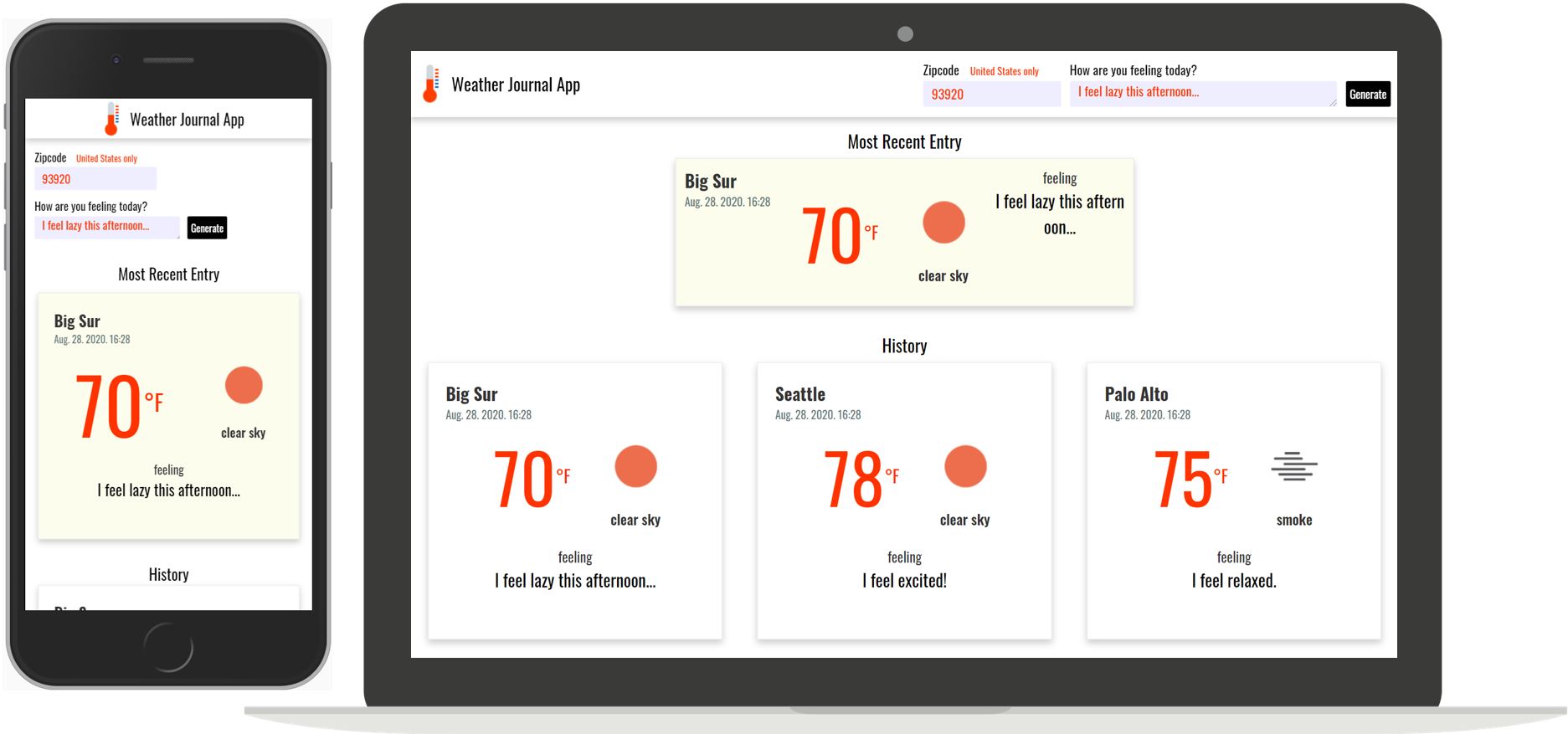 Weather Journal App UI Design